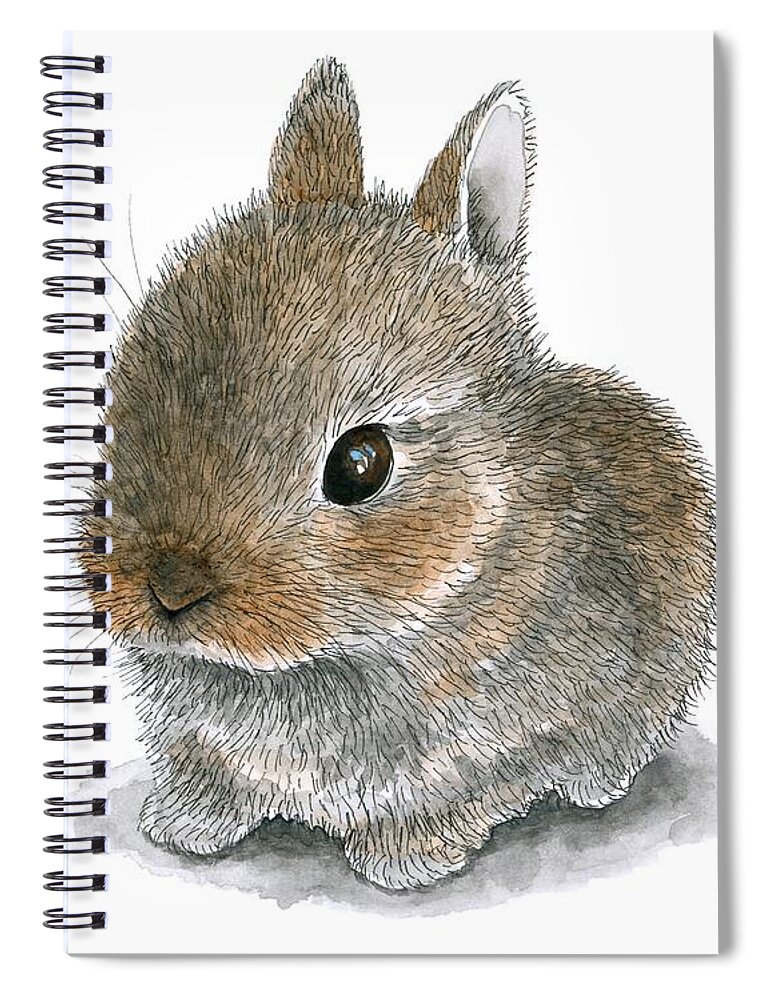 Hare Spiral Notebook featuring the painting Hare 61 by Lucie Dumas
