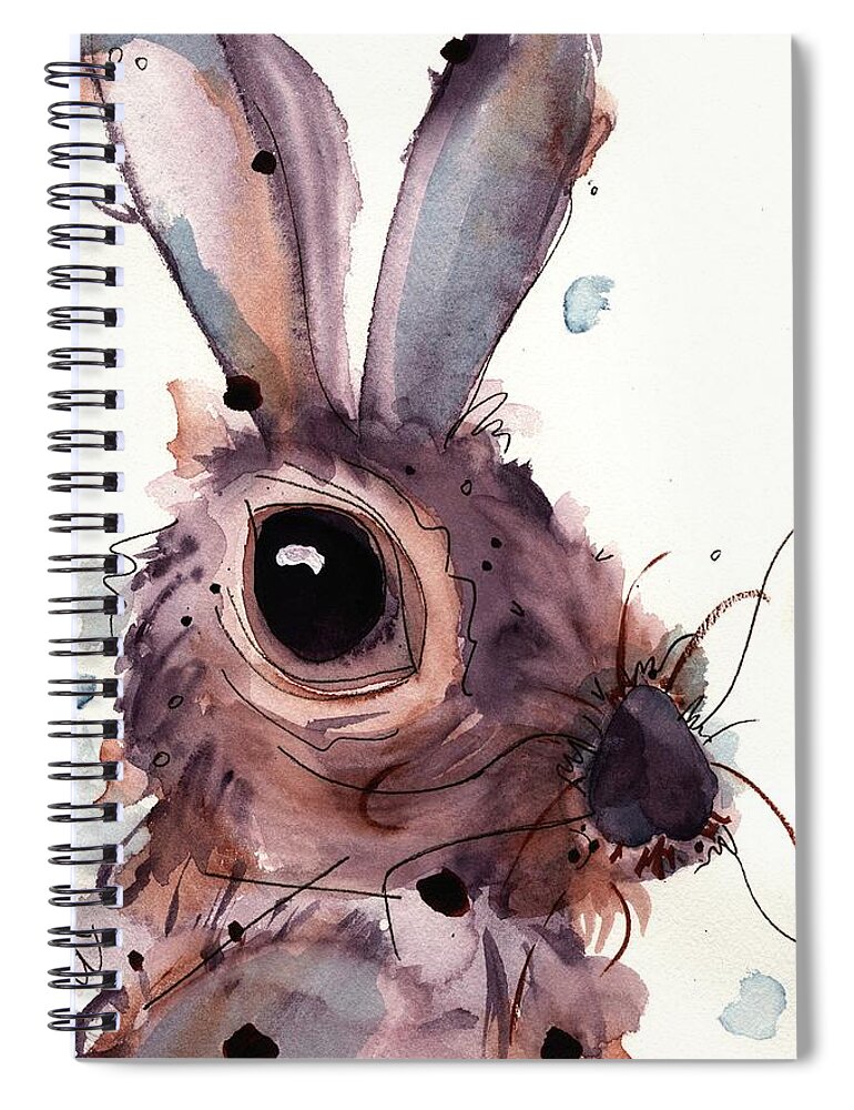 Hare Spiral Notebook featuring the painting Hare by Dawn Derman