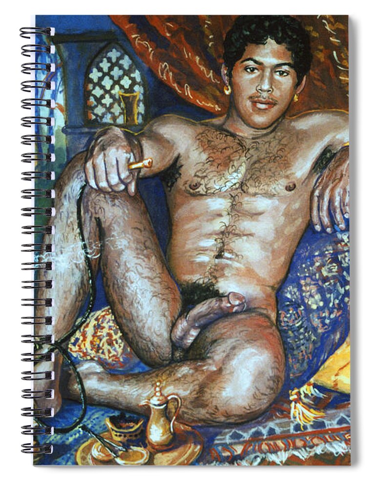 Harem Spiral Notebook featuring the painting Harem Boy by Marc DeBauch