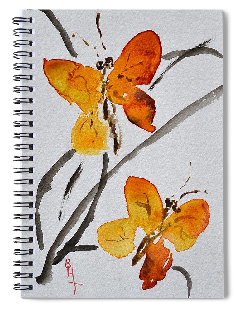 Butterflies Spiral Notebook featuring the painting Harmonious Flight by Beverley Harper Tinsley