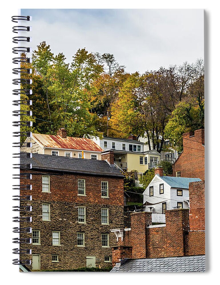 Autumn Spiral Notebook featuring the photograph Harpers Ferry in Autumn by Ed Clark