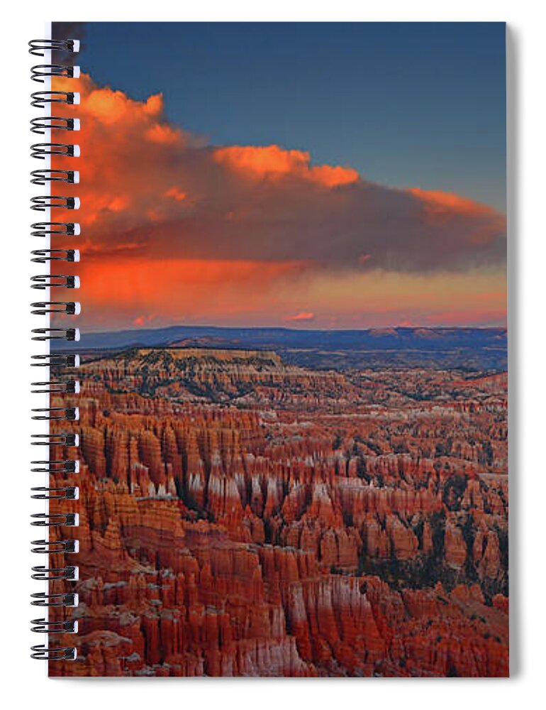 Moon Over Bryce National Park Spiral Notebook featuring the photograph Harvest Moon Over Bryce National Park by Raymond Salani III
