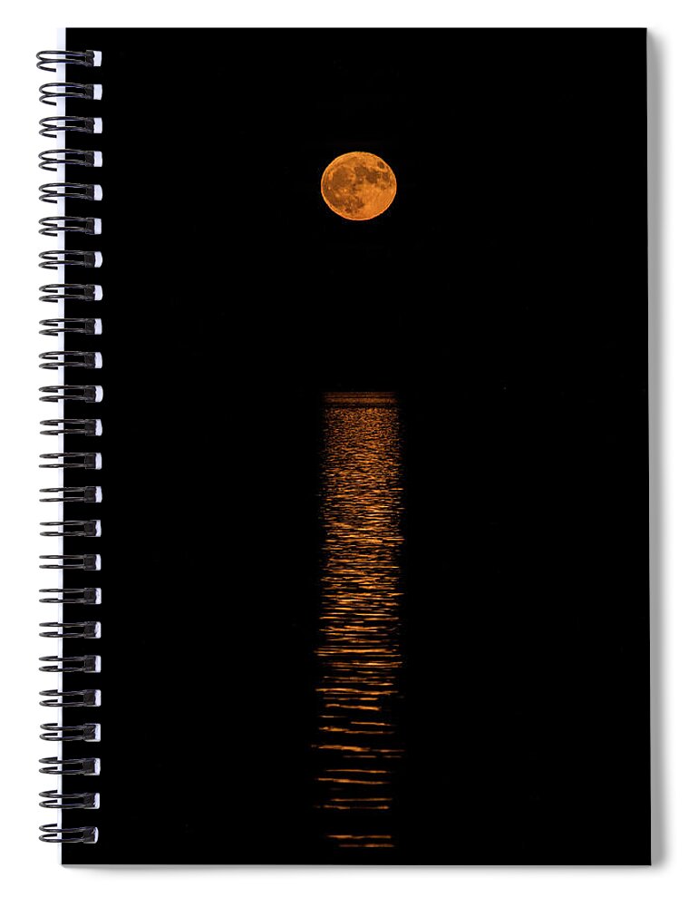 Moon Spiral Notebook featuring the photograph Harvest Moonrise by Paul Freidlund