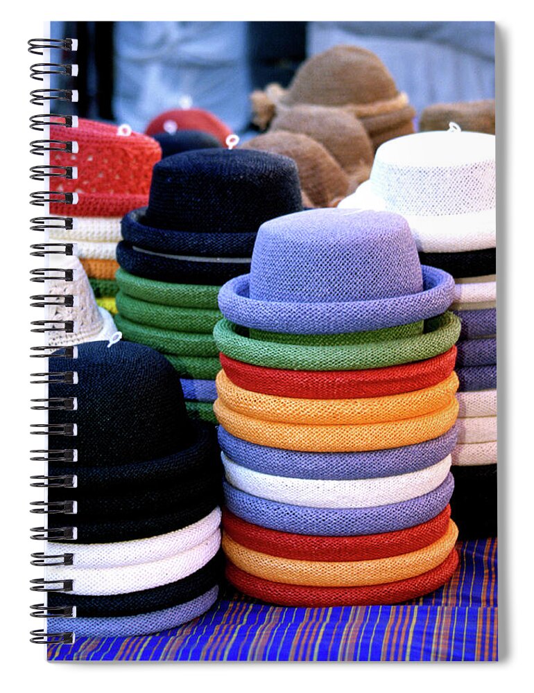 Aix-en-provence Spiral Notebook featuring the photograph Hats, Aix en Provence by Frank DiMarco