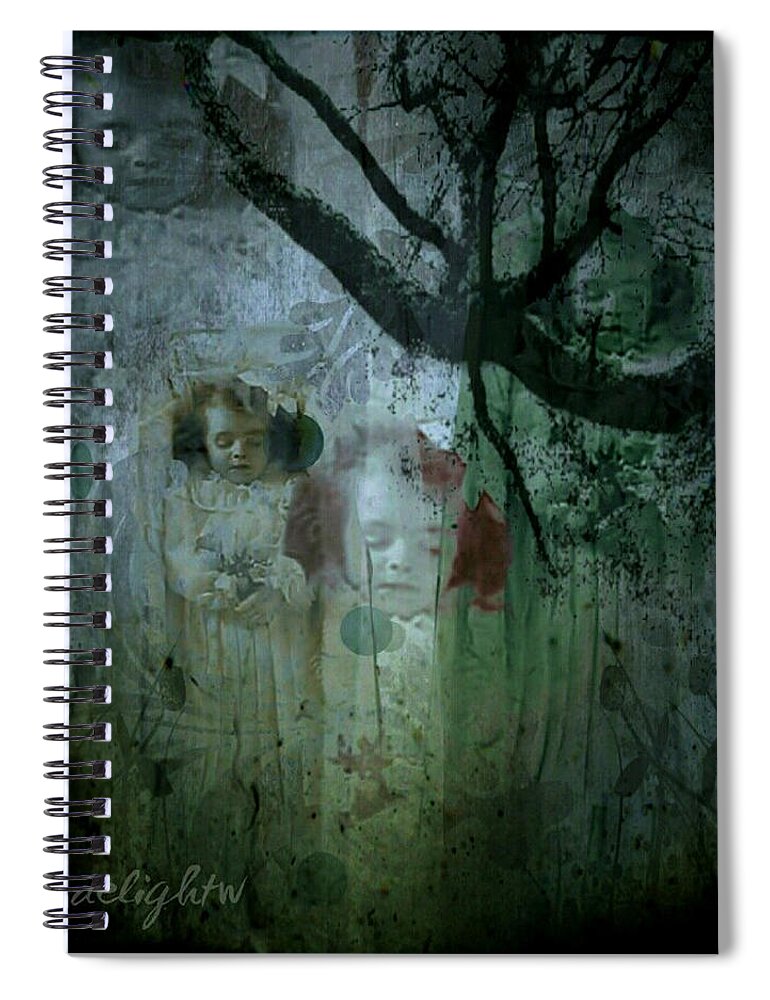 Vintage Spiral Notebook featuring the digital art Haunting by Delight Worthyn