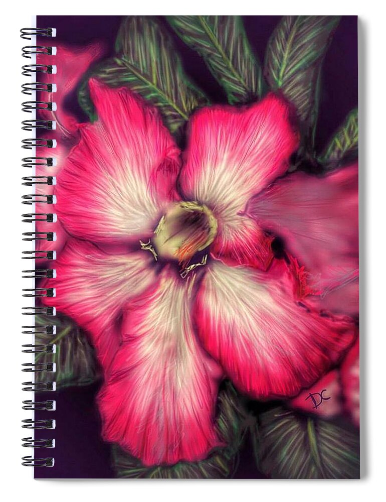 Hawaii Spiral Notebook featuring the digital art Hawaii Flower by Darren Cannell