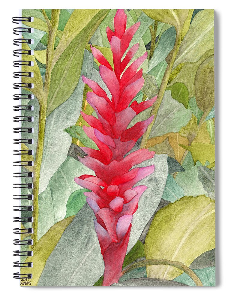 Floral Spiral Notebook featuring the painting Hawaiian Beauty by Ken Powers