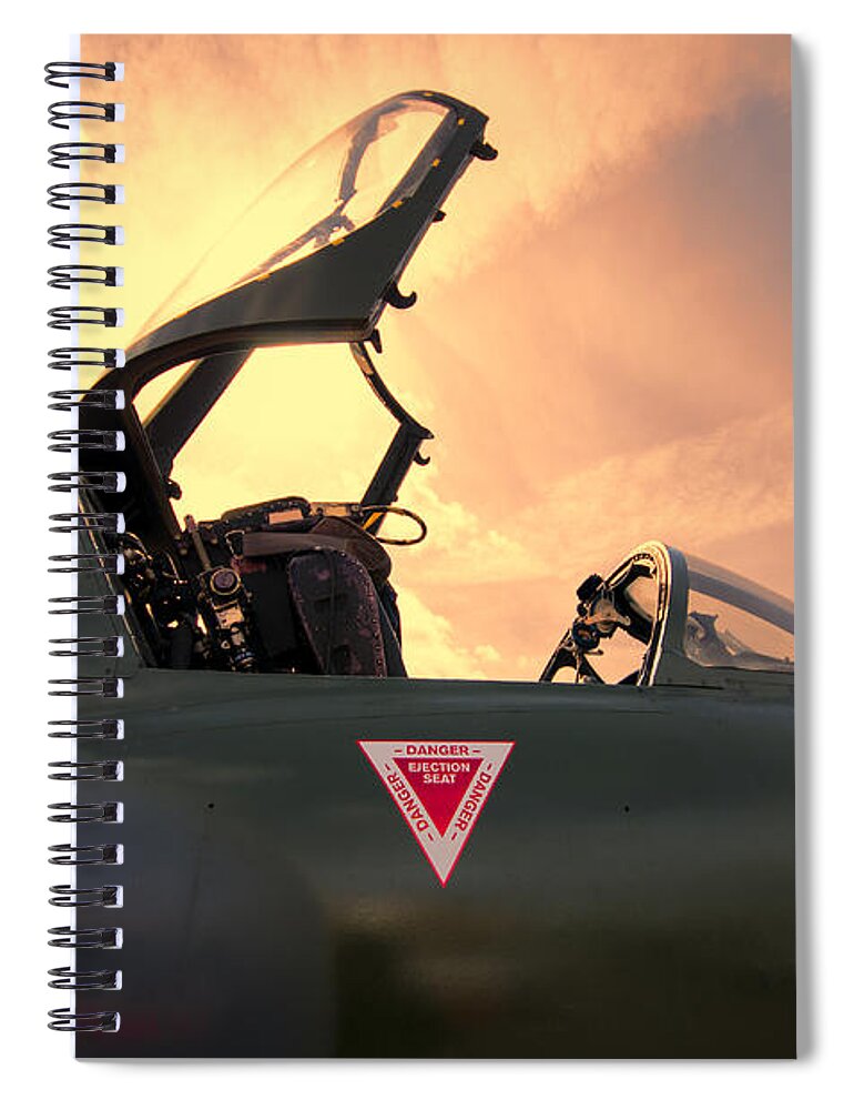 Hawker Hunter Spiral Notebook featuring the photograph Hawker Hunter sunset by Steev Stamford