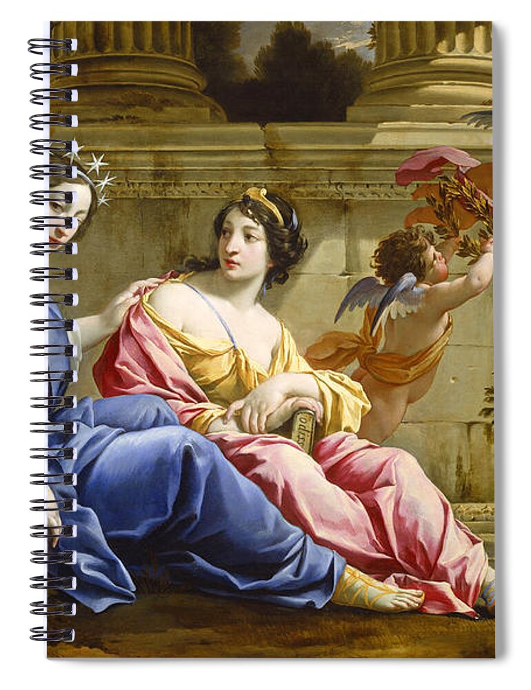 Simon Vouet Spiral Notebook featuring the painting The Muses Urania and Calliope #3 by Simon Vouet