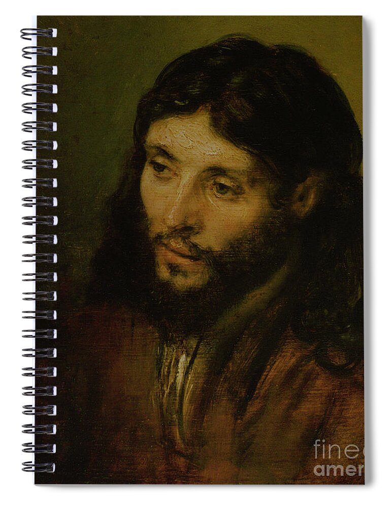 Head Spiral Notebook featuring the painting Head of Christ by Rembrandt