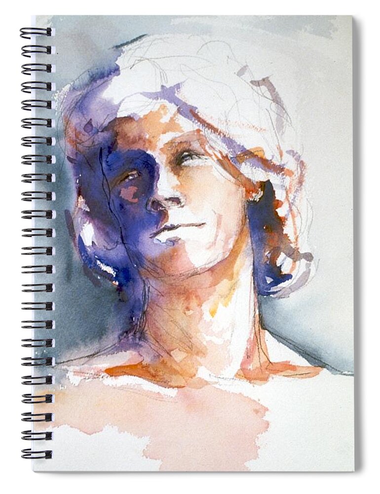 Headshot Spiral Notebook featuring the painting Head study 1 by Barbara Pease