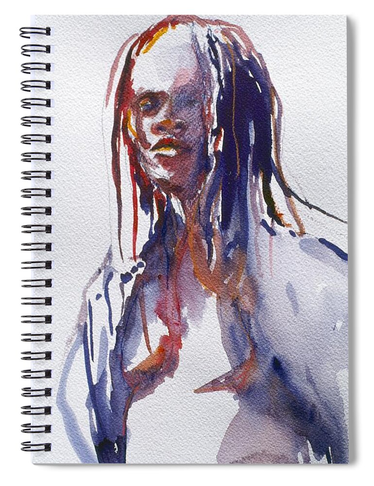 Close-up Spiral Notebook featuring the painting Head Study 3 by Barbara Pease