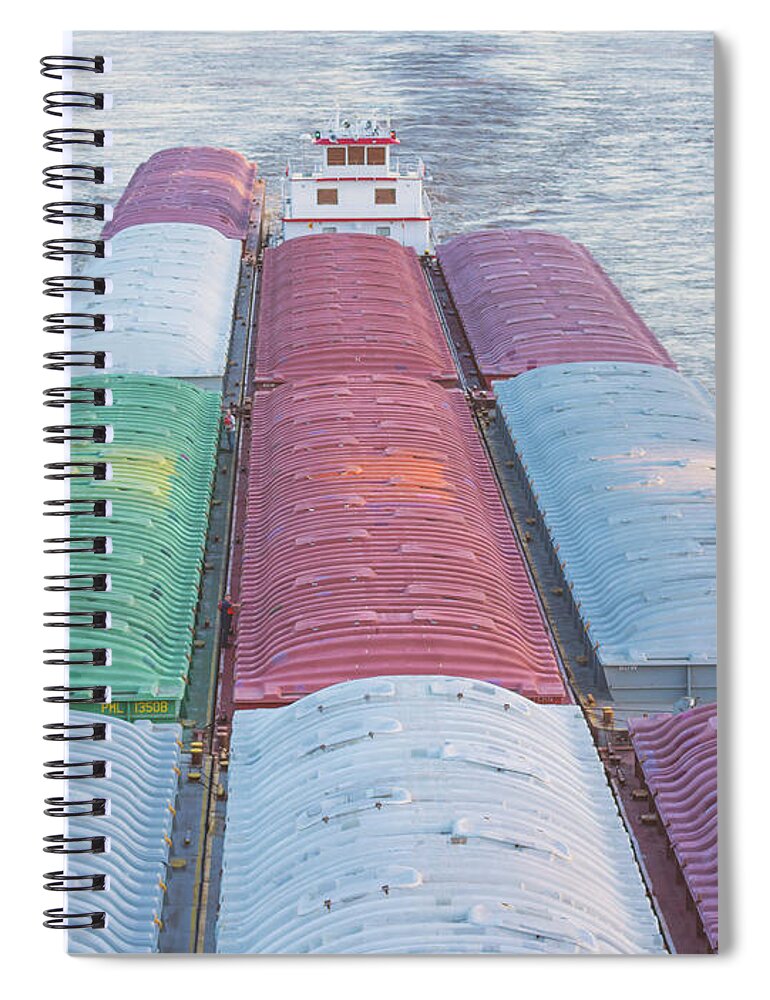 Boats Spiral Notebook featuring the photograph Heading Upriver by Holly Ross