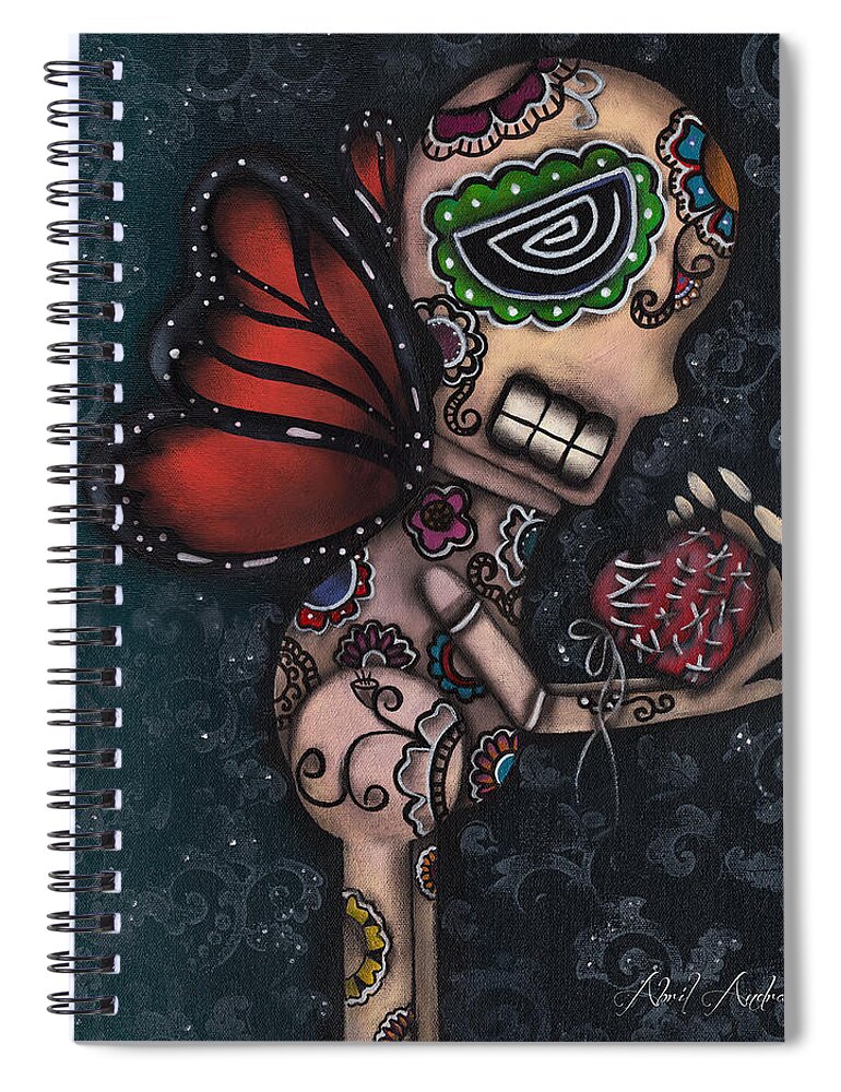 Butterfly Spiral Notebook featuring the painting Healing by Abril Andrade