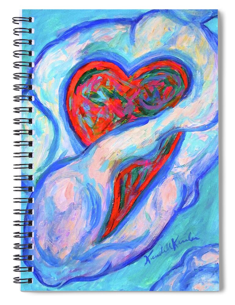 Cloud Prints For Sale Spiral Notebook featuring the painting Heart Cloud by Kendall Kessler