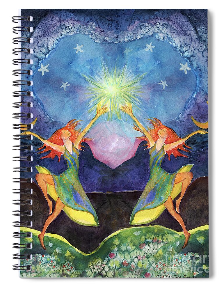 Gemini Spiral Notebook featuring the painting Heart Dance by Cori Caputo