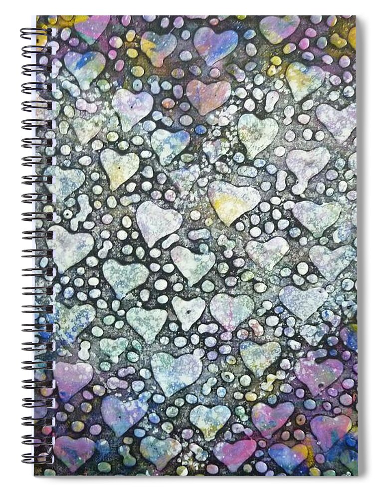 Heart Felt Spiral Notebook featuring the painting Heart Felt by Amelie Simmons