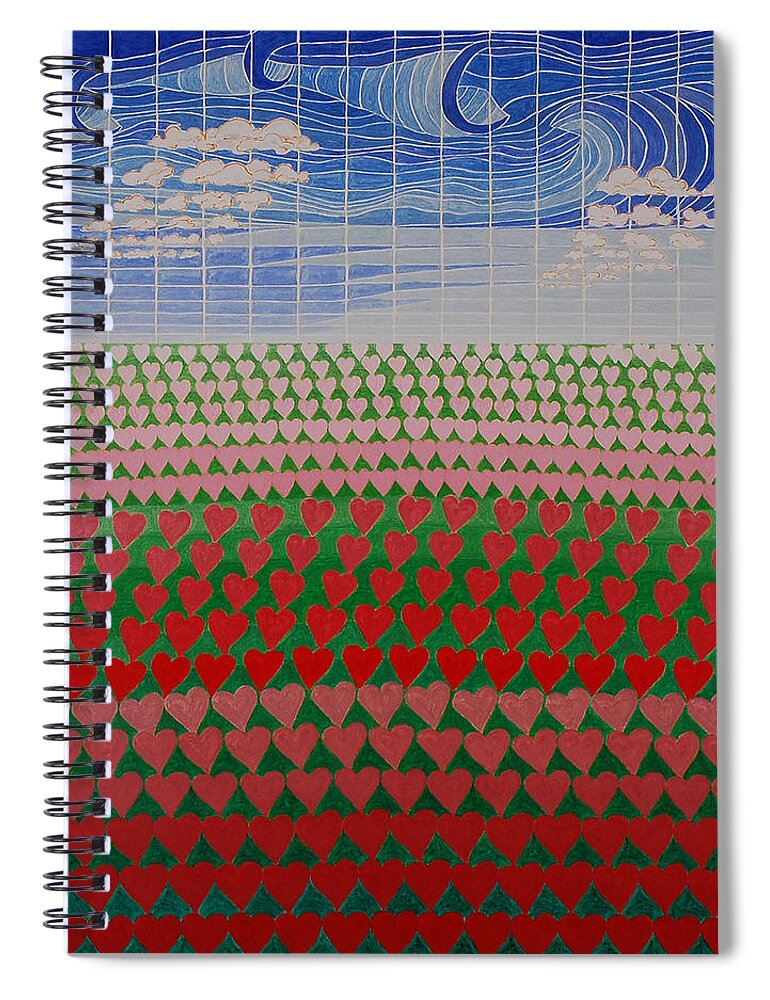 3d Spiral Notebook featuring the painting Heart Fields by Jesse Jackson Brown