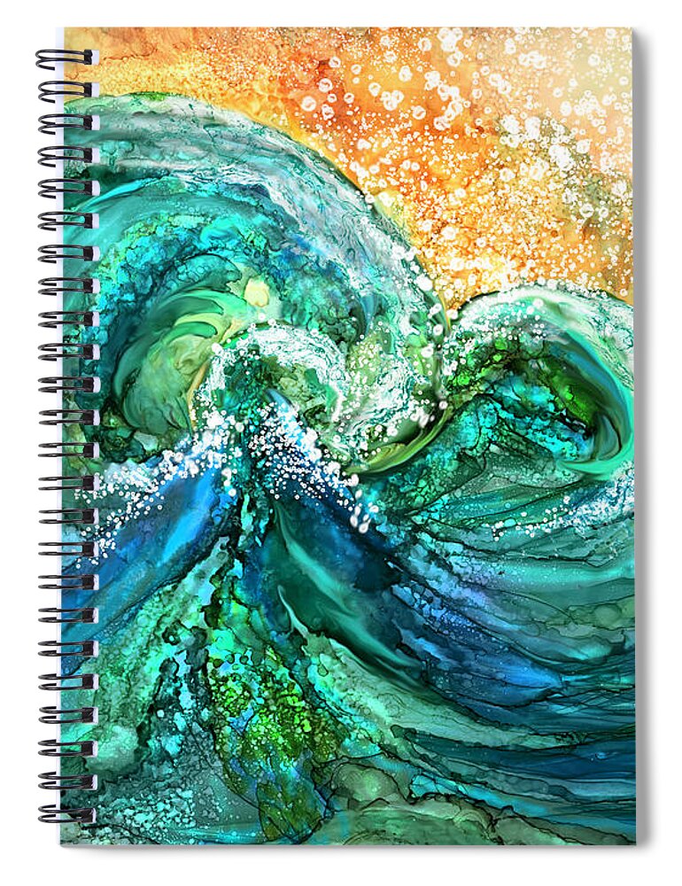 Carol Cavalaris Spiral Notebook featuring the mixed media Heart Of The Ocean by Carol Cavalaris