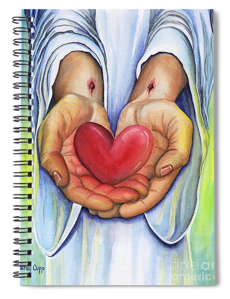 Jesus Spiral Notebook featuring the painting Heart's Desire by Nancy Cupp