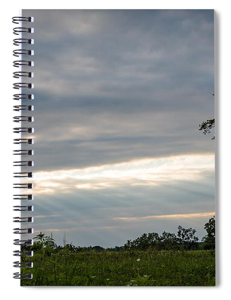 Sky Spiral Notebook featuring the photograph Heavenly Rays by Holden The Moment