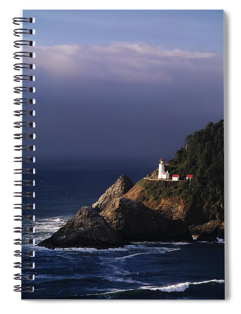 Afternoon Spiral Notebook featuring the photograph Heceta Head Lighthouse by Greg Vaughn - Printscapes