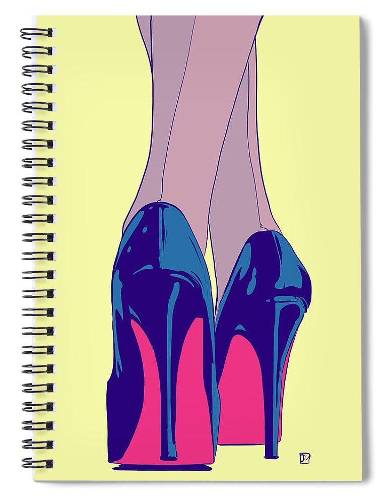 Heels. Sexy Spiral Notebook featuring the drawing Heels by Giuseppe Cristiano