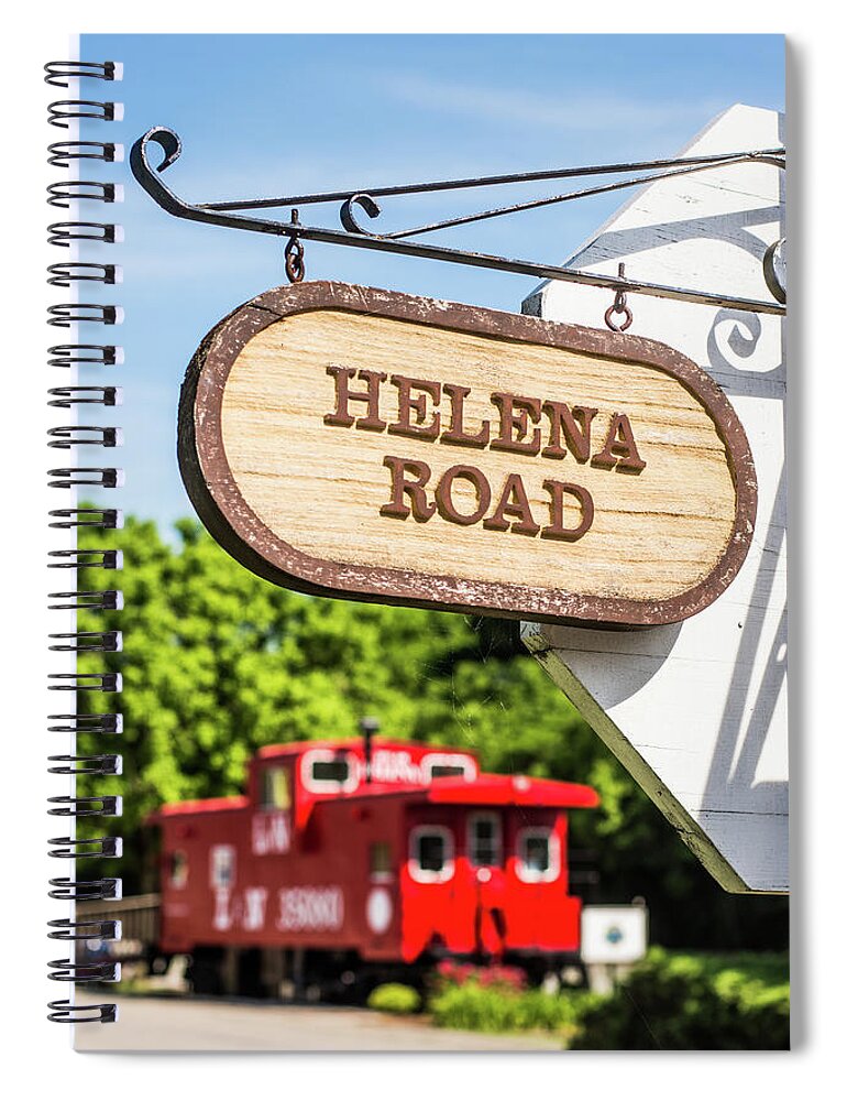 Helena Spiral Notebook featuring the photograph Helena Road Sign by Parker Cunningham