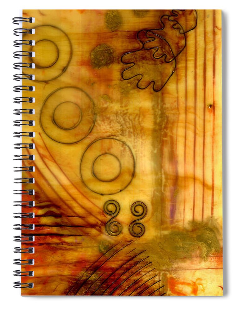 Wood Spiral Notebook featuring the mixed media Helping Hands by Angela L Walker