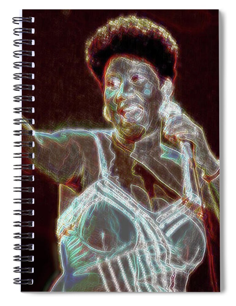 Queen Of Soul Spiral Notebook featuring the digital art Her Majesty by Kenneth Armand Johnson