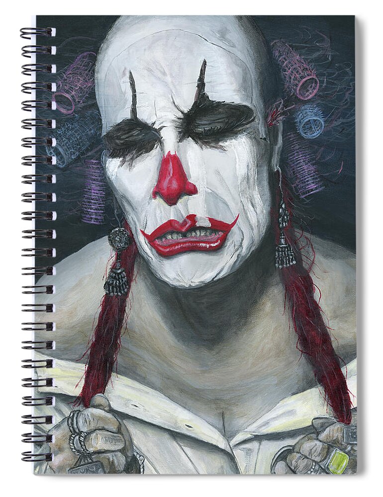 Clown Spiral Notebook featuring the painting Her Tears by Matthew Mezo