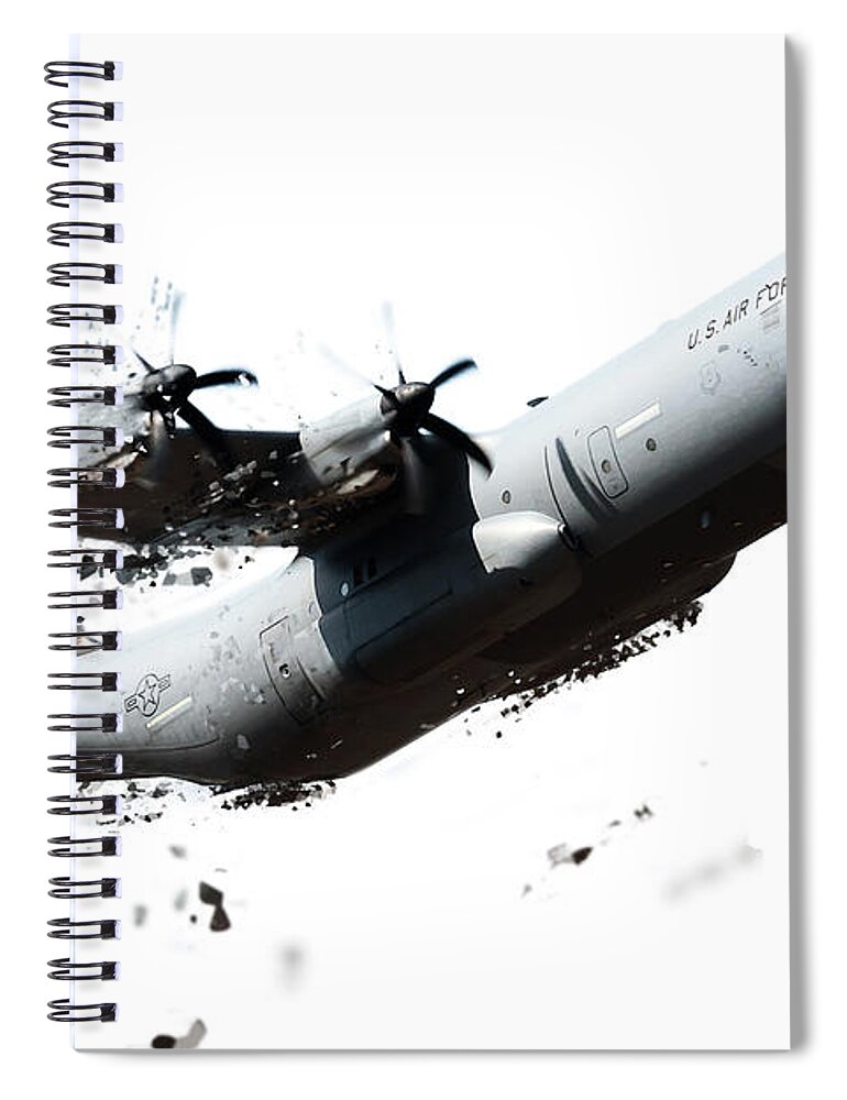 C130 Spiral Notebook featuring the digital art Hercules Shatter by Airpower Art