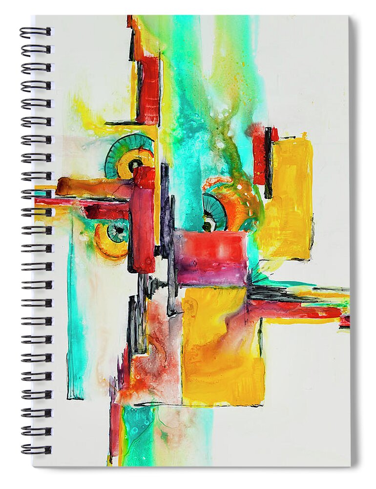 Abstract Spiral Notebook featuring the painting Heritage by Gary DeBroekert