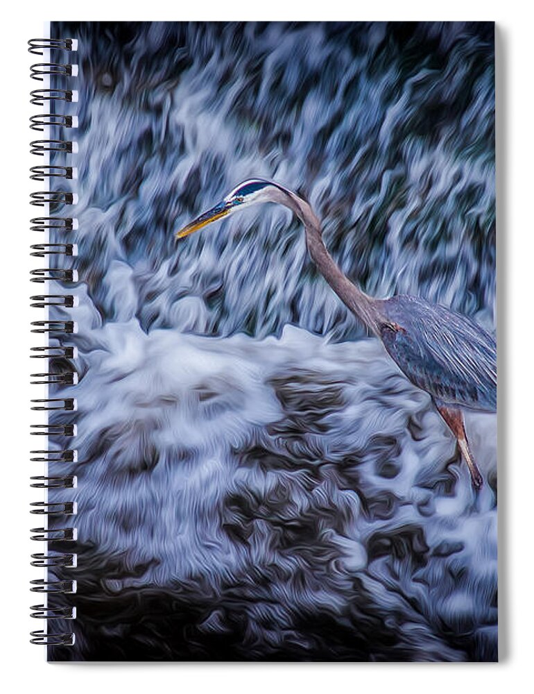 Minnesota Spiral Notebook featuring the photograph Heron Falls by Rikk Flohr