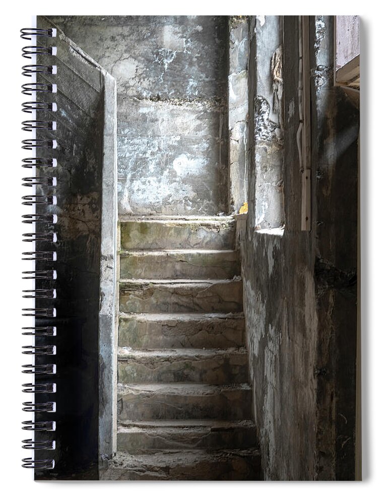 Iceland Spiral Notebook featuring the photograph Herring Cannery Stairs by Tom Singleton