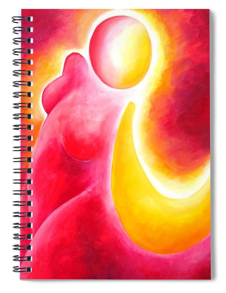 Motherhood Spiral Notebook featuring the painting He's... in my thoughts by Jennifer Hannigan-Green