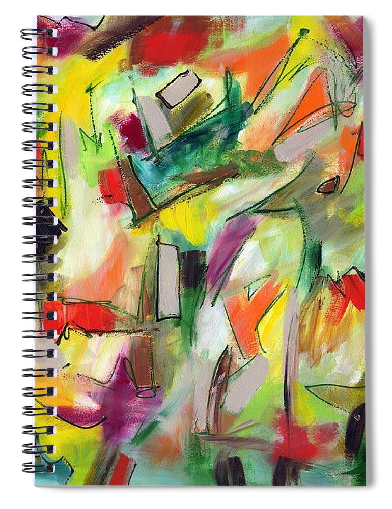 Abstract Spiral Notebook featuring the painting Hibernation by Lynne Taetzsch