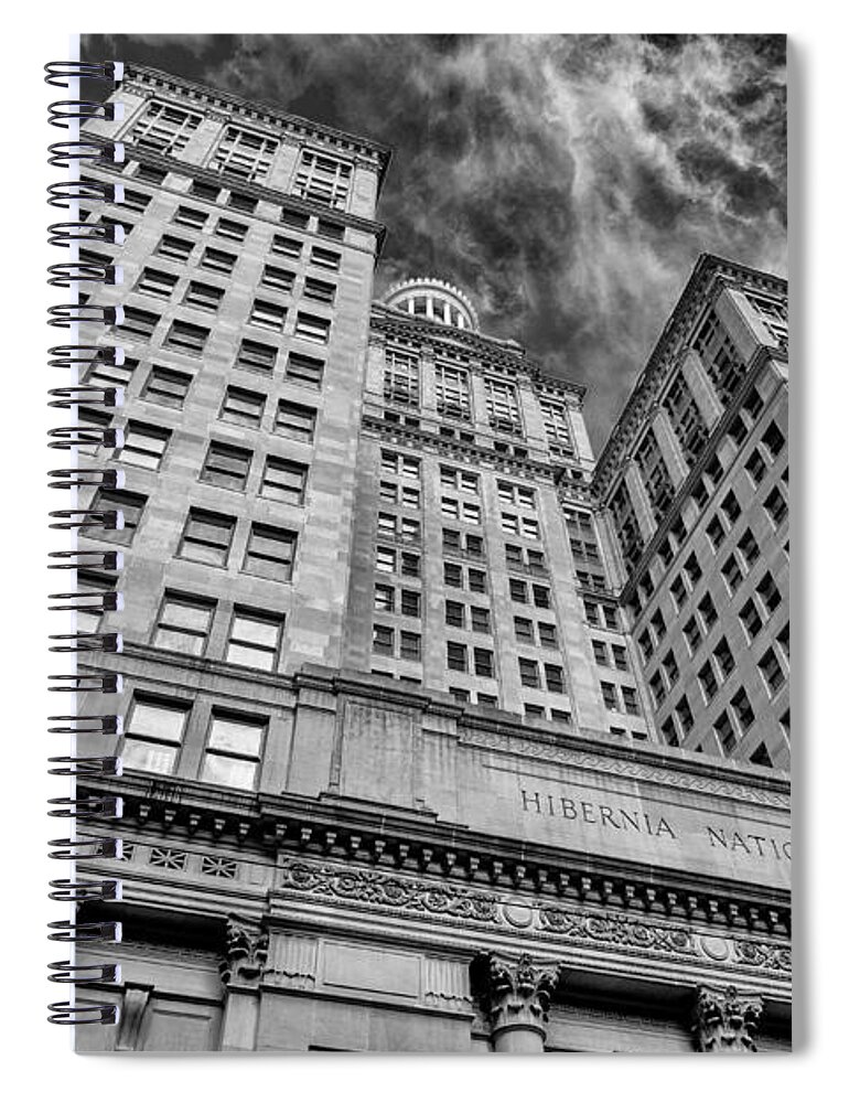 Architecture Spiral Notebook featuring the photograph Hibernia National Bank by Raul Rodriguez