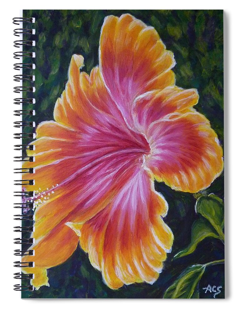 Hybiscus Spiral Notebook featuring the painting Hibiscus by Amelie Simmons