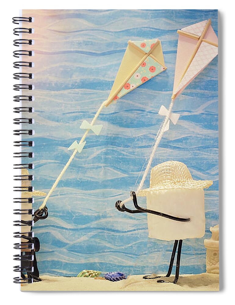 Kites Spiral Notebook featuring the photograph High Fructose Kite Flying by Heather Applegate