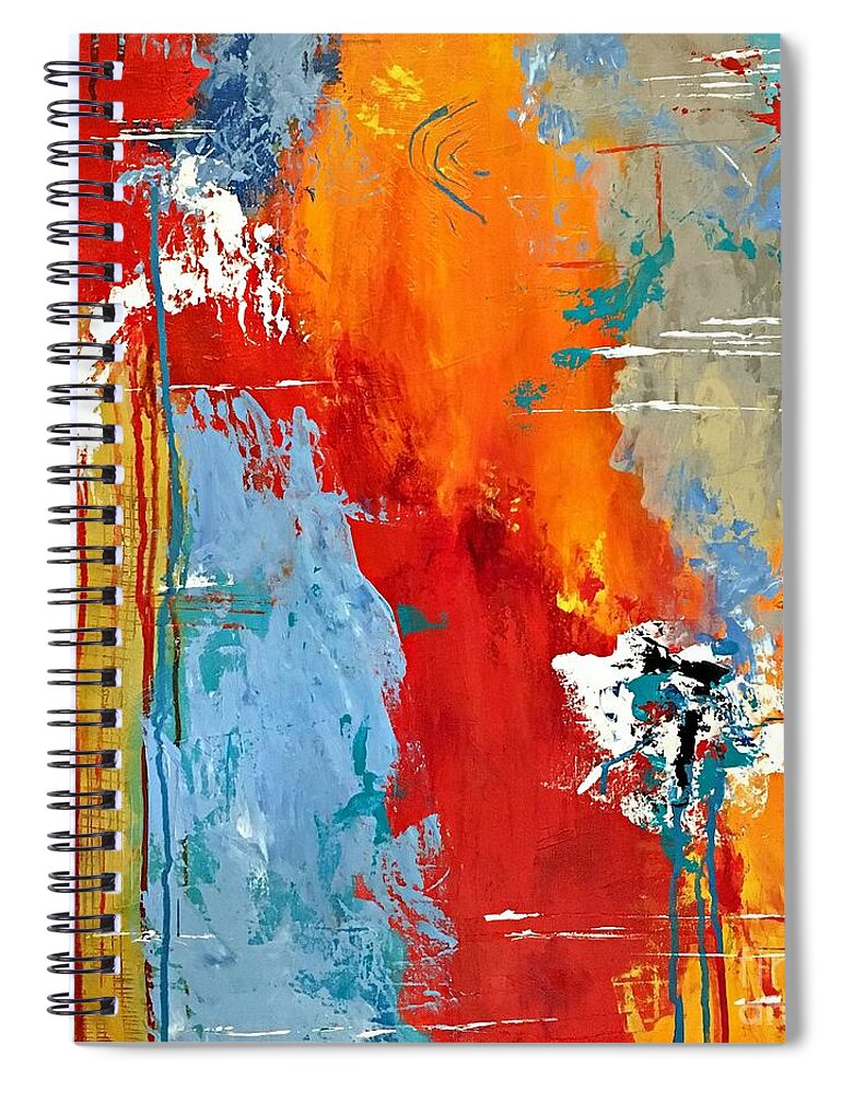 Abstract Art Spiral Notebook featuring the painting High Spirits by Mary Mirabal