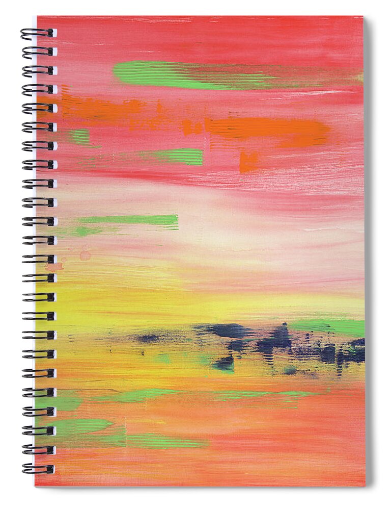 Abstract Spiral Notebook featuring the painting High Vibration 1 by Angela Bushman