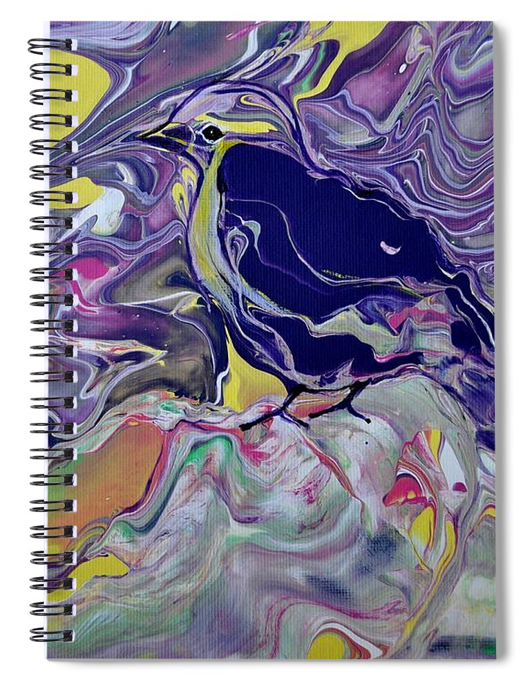 Sparrow Spiral Notebook featuring the painting His Eye is on the Sparrow by Deborah Nell