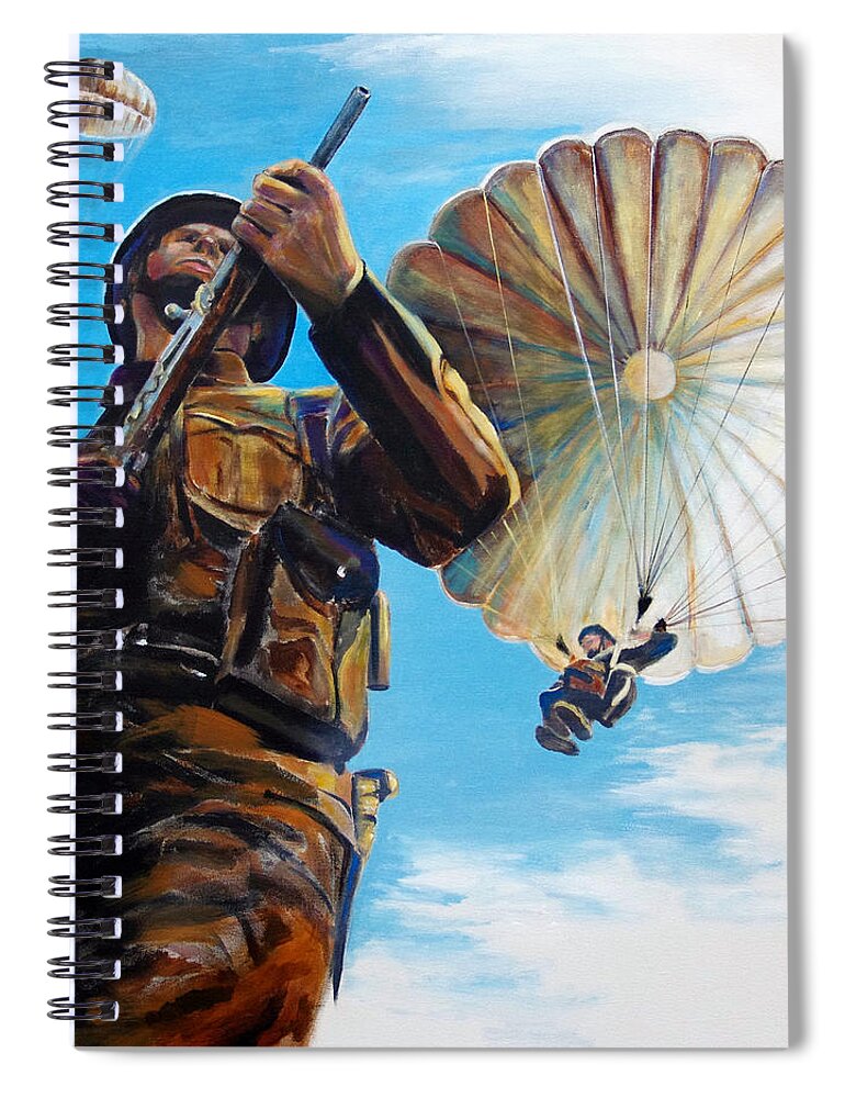 Service Men Spiral Notebook featuring the painting His Needs Come First by Jodie Marie Anne Richardson Traugott     aka jm-ART