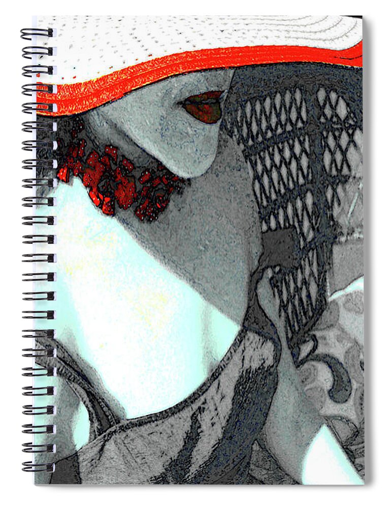 Art Spiral Notebook featuring the digital art Abstract Woman Art 4 by Miss Pet Sitter