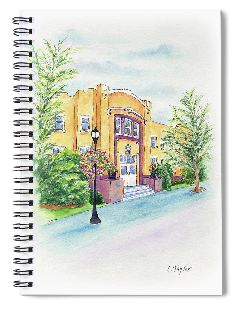Historic Armory Spiral Notebook featuring the painting Historic Armory by Lori Taylor