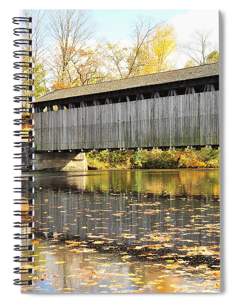 Fallasburg Covered Bridge Spiral Notebook featuring the photograph Historic Fallasburg Covered Bridge by Terri Gostola