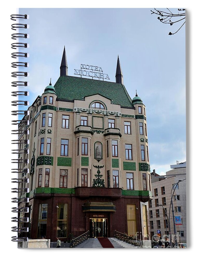 Hotel Spiral Notebook featuring the photograph Historic Hotel Moskva Moscow in central Belgrade Serbia by Imran Ahmed