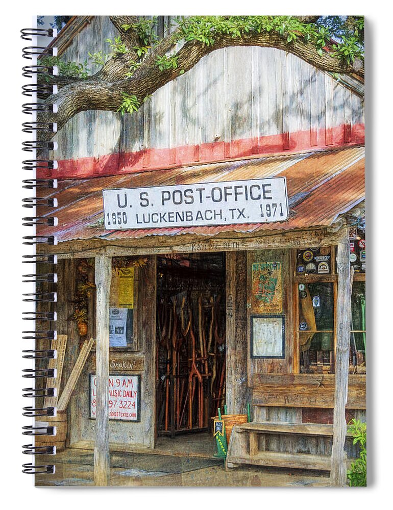 Joan Carroll Spiral Notebook featuring the photograph Historic Luckenbach TX by Joan Carroll