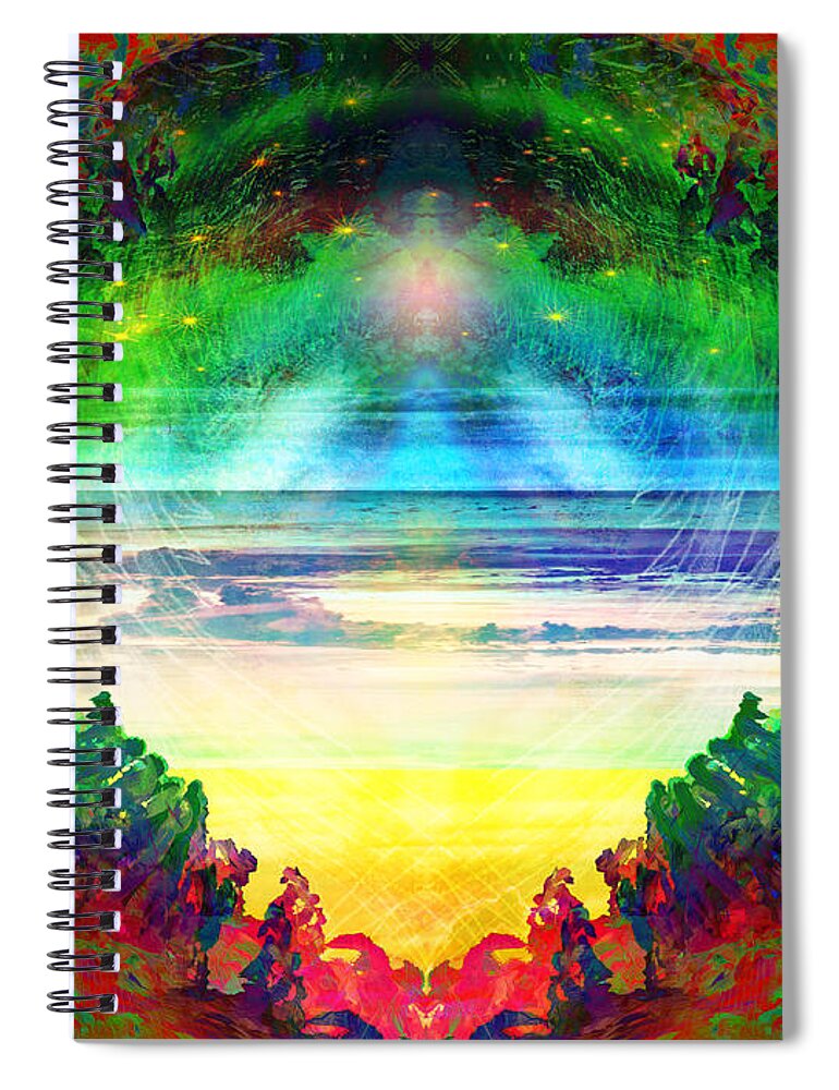 Spiritual Spiral Notebook featuring the digital art Parting the Path by Atousa Raissyan